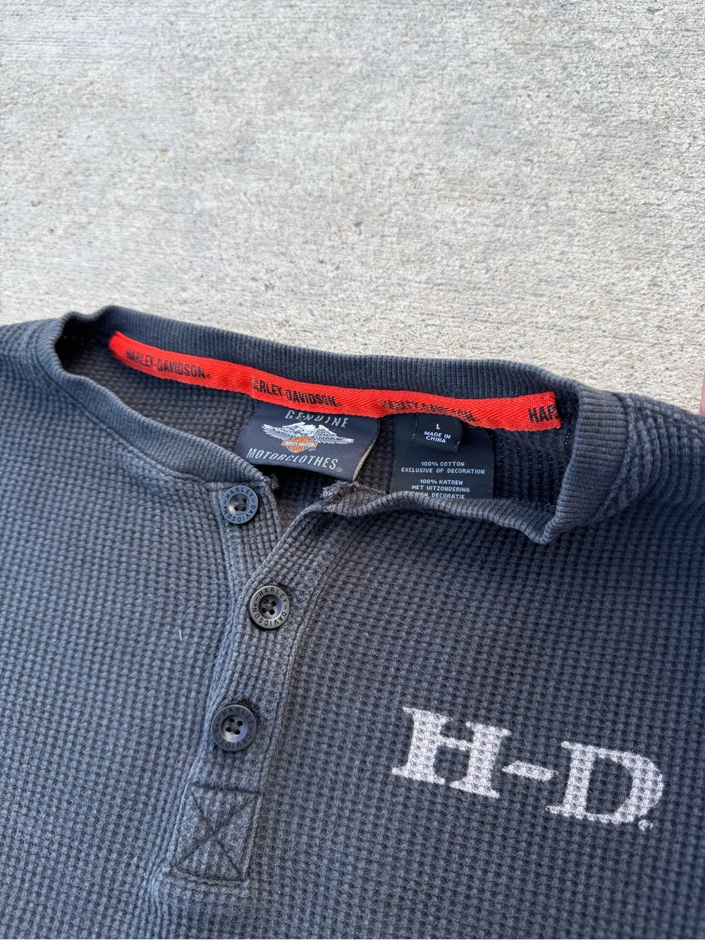 Vintage Y2K Harley Davidson Long Sleeved Thermal - Picture 5 of 5